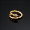 Golden Serpent Ring: Adjustable, Shiny CZ, Wedding Gift.