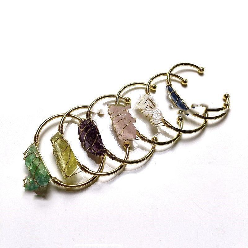 Radiant Raw Crystal Bracelet: Nature's Golden Brilliance